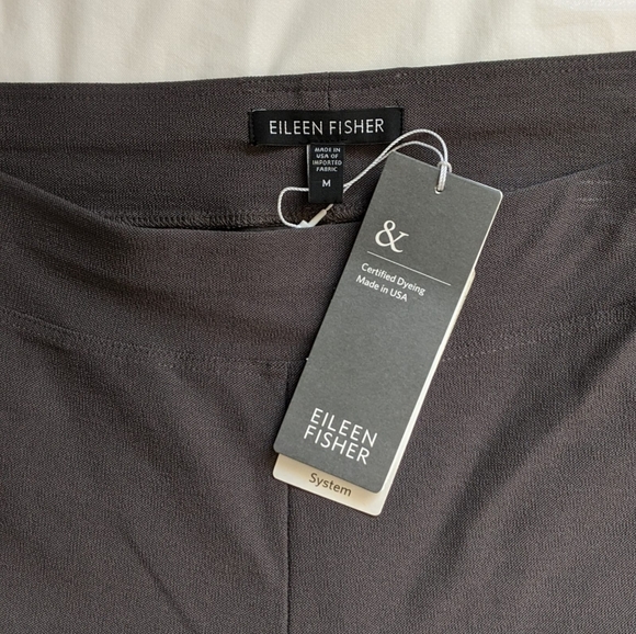 Eileen Fisher Slim Ankle Pant With Yoke in Cinder - Picture 3 of 4